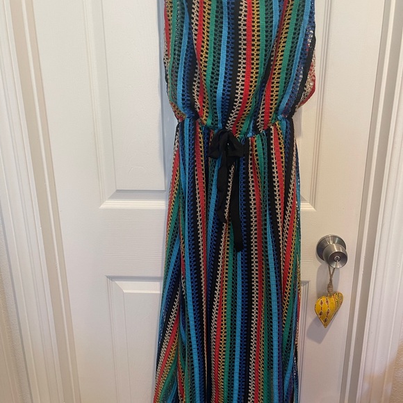 guc eva franco Multicolor Striped perforated Sleeveless Dress 6 - Picture 13 of 15